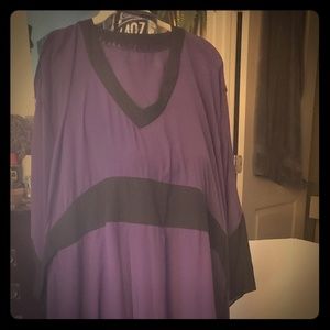 Purple/black caftan.
